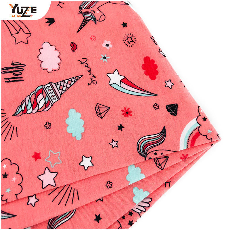 YZS18-775 POLY SPUN JERSEY SPANDEX PRINT