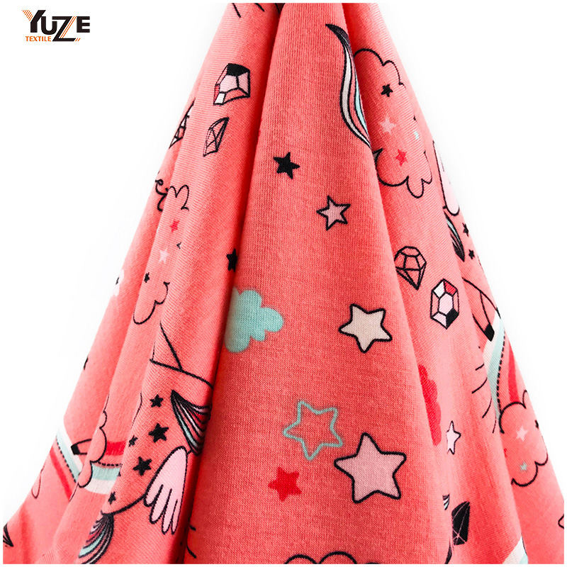 YZS18-775 POLY SPUN JERSEY SPANDEX PRINT