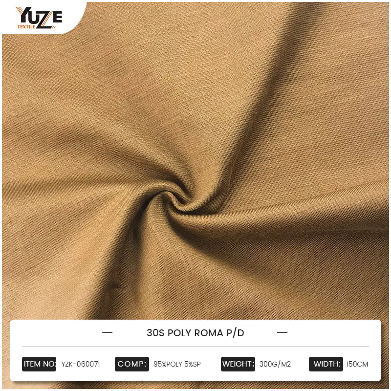 YZK-060071 30S Polyester Roman P/D Fabric: Combining durability and comfort to create a high-end fabric that is both stylish and functional