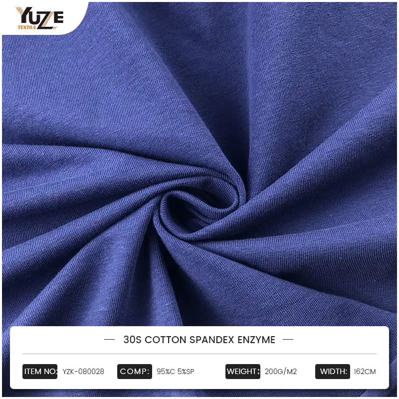 YZK-080028 30S cotton spandex enzyme treated fabric: high quality and comfortable choice