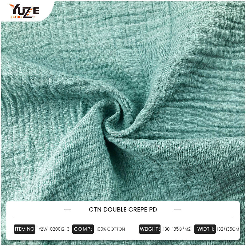 How does YZW-020012-3 double crepe PD fabric balance comfort experience and visual performance?